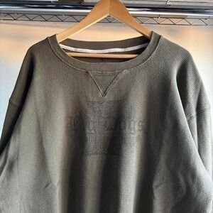 Vintage Y2K West Coast Choppers Style Big Dogs Army Green Crewneck Sweater